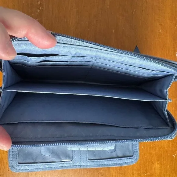 Vera Bradley Quilted Gray Wallet with silver colored turn lock - Picture 6 of 6